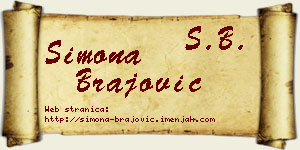 Simona Brajović vizit kartica